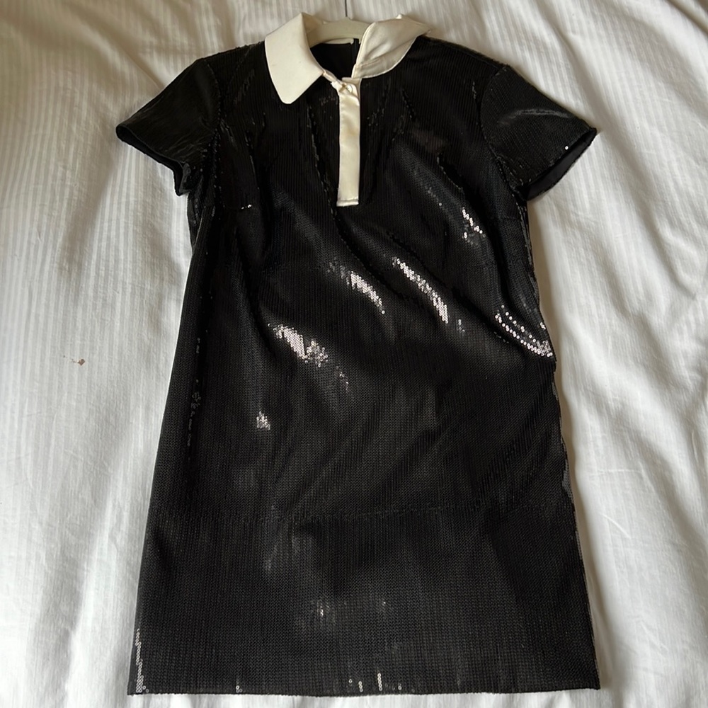 Black sequin collared Ann Taylor dress size 4
